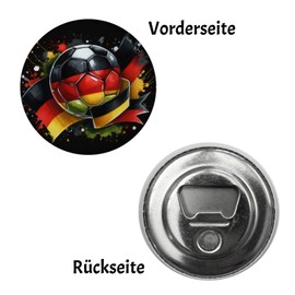 Football Germany Flag Magnet with Bottle Opener Round 2024 Fan Item Sport Enthusiasm Ball in Black/Red/Gold Football Love
