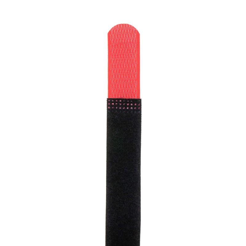 10x Velcro Cable Ties 200 x 20 Black / Red