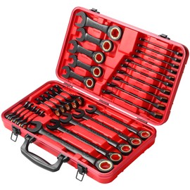 STARWORK TRUE MECHANIC™ 30-Piece, 120T SAE&Metric Ratcheting Wrench Set, Gift Series with Red case, Professional
