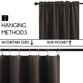 KOUFALL Brown Bathroom Curtains for Window 24 Inch Length Rod Pocket Small Curtains for Kitchen Chocolate Coffee Brown
