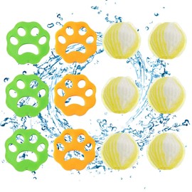 Pack of 12 Pet Hair Remover Washing Machine, Reusable Pet Hair Remover, Dog Hair Removal, Cat Hair Remover, Lint Balls Washing Machine for Dog Hair and Cat Hair Remover Washing Machine