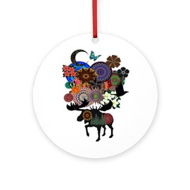 CafePress Make IT Whimsical Round 4" MDF Holiday Ornament