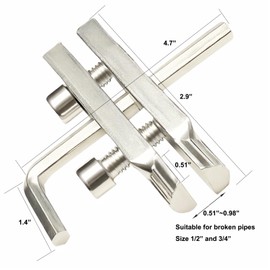 Broken Pipe Extractor Tool, Stripped Screw Remover, Damaged Faucet Water Pipe Remover, Easy-Out Set for Broken Faucet, Screw & Bolt Extraction