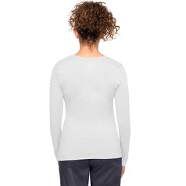 Healing Hands Under Scrubs for Women Long Sleeve Knits Women’s Medical Scrub Tee 5047 Melissa Underscrubs White S