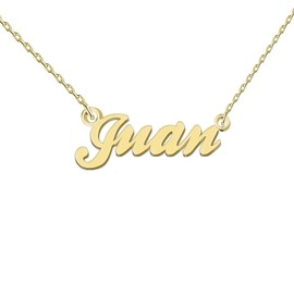 GR35Z9 Juan Name Necklace for Women Gold Nameplated Pendant Stainless Steel Jewelry