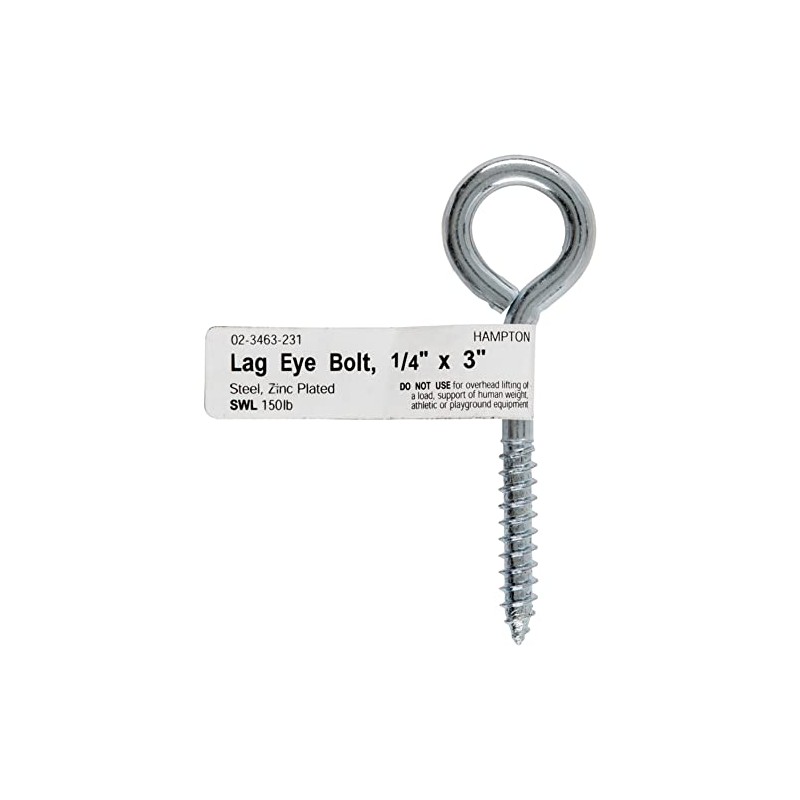 Hampton 1/4 in. x 3 in. L Zinc-Plated Steel Lag