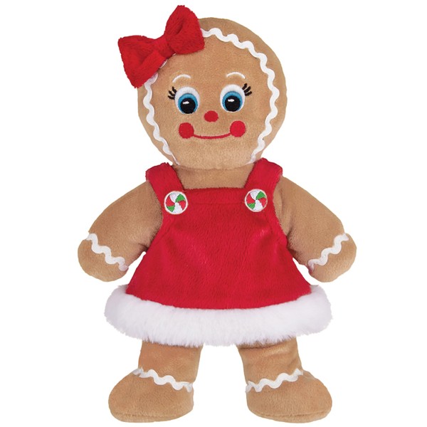 Bearington Holly Ginger Gingerbread Plush, 10 Inch, Gingerbread Doll Christmas Plush