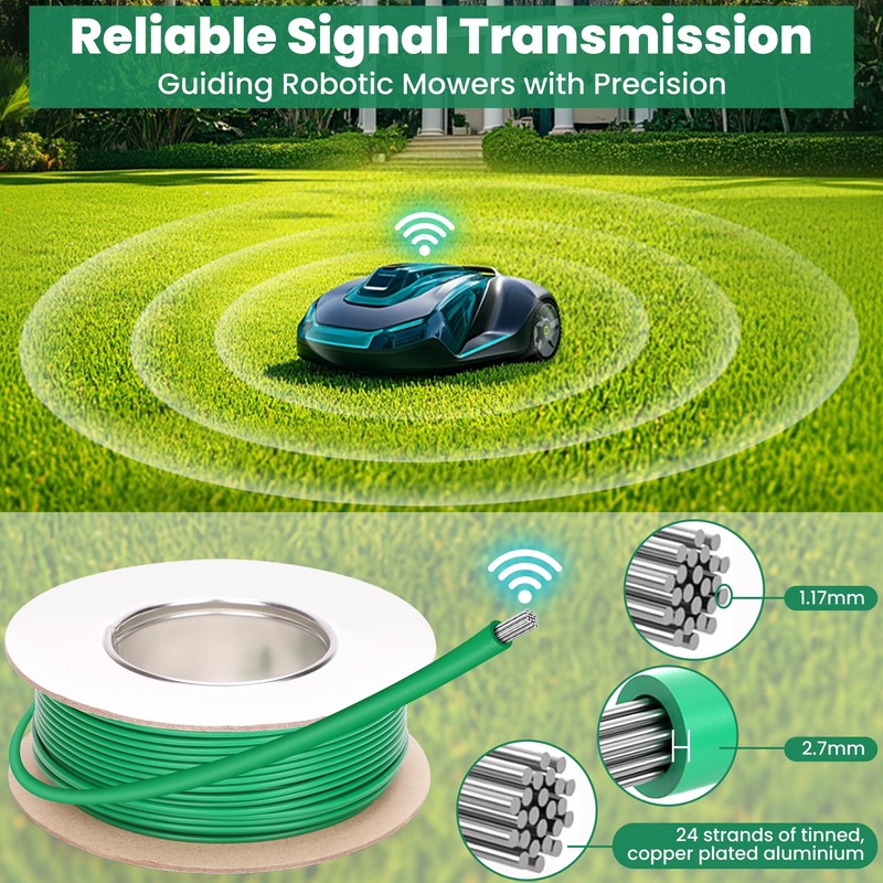 COZCLAM 50m Boundary Cable + 50 Pegs + 10 Cable