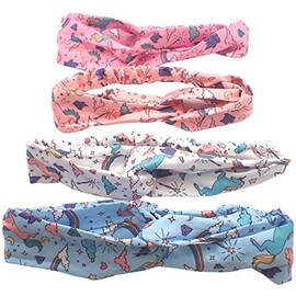 Topkids Accessories Headband Bandeau Headbands Knotted Head Band Unicorn Headband Kids Hair Headbands Gingham School Bandeau Bandeaux For Children, Kids, Girls, Boys (Unicorn)