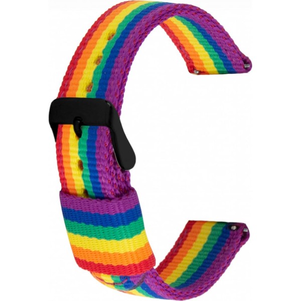 Toff London Ladies Rainbow Textile Watch Strap, Quick Release with