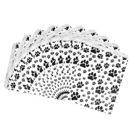 N'icePackaging 100 Bags/Pack of Our Decorative Flat Paper Gift Bags - Paw-Print Pattern on Brown or White Kraft Bags - for Sales/Treats/Parties Cookies/Gifts (White, 8.5" x 11")