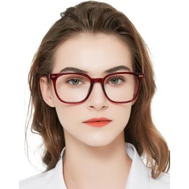 MARE AZZURO Oversized Reading Glasses 3.00 Women Large Square Readers 100 125 150 175 200 225 250 275 300 350 400 500 600 (Red, 3.0)