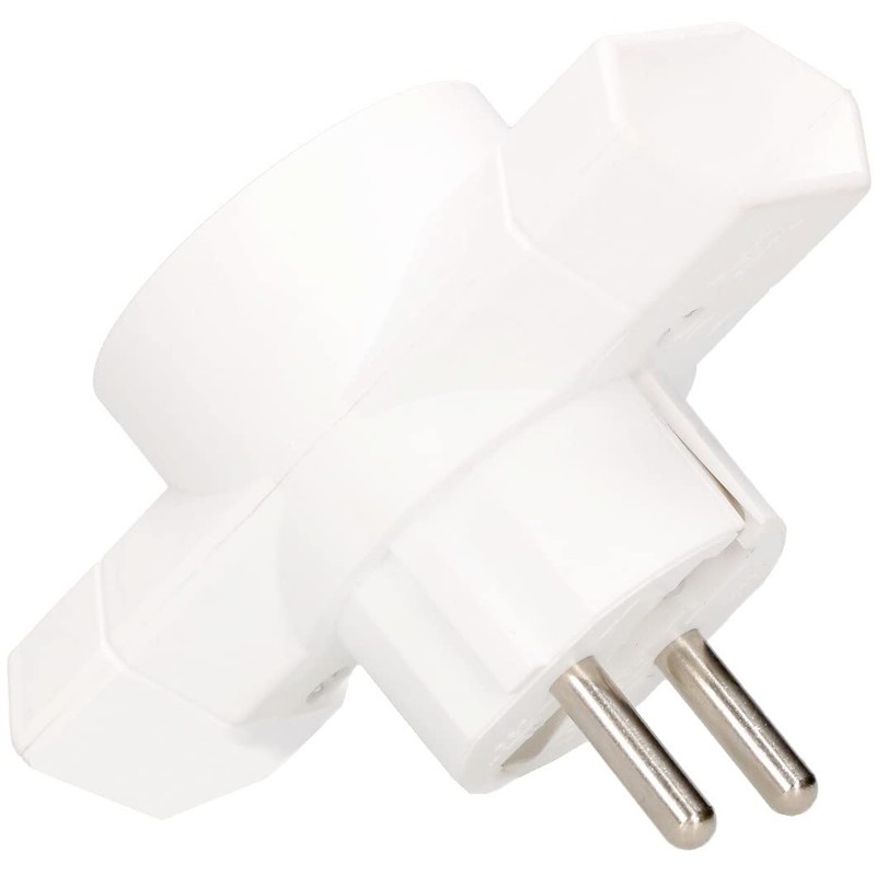 KOTARBAU® Multi Socket White Triple Sockets Earth Two Flat and