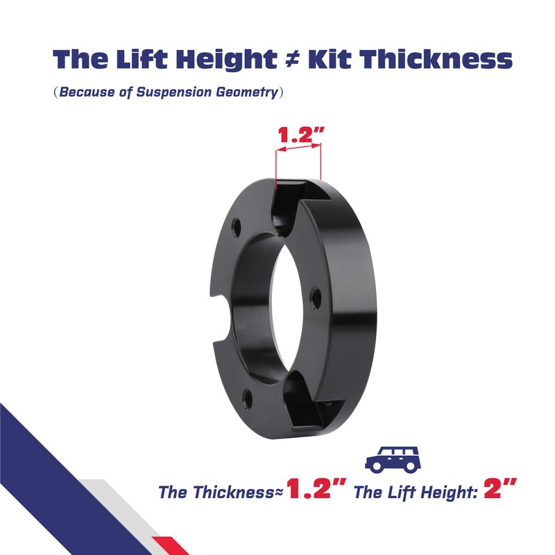 KSP Tundra Lift Kit Front 2" Aircraft Billet Strut Spacers