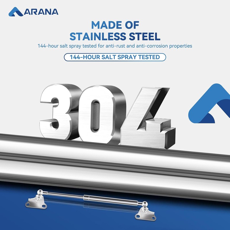 ARANA 304 Stainless Steel Gas Struts 20 inch 150 lb