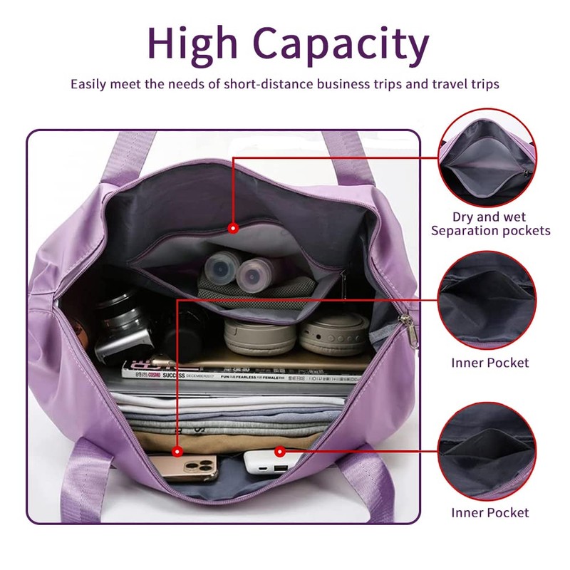 Jahomieo Large Capacity Foldable Travel Bag, Expandable Waterproof Carry on