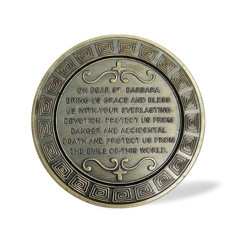 Saint Barbara Prayer Coin for Us Patron Saint Medal Challenge
