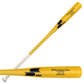 SSK Z9 Professional Edge Comp Coaches Wood Fungo Bat 33" 35" 37" - Baseball & Softball – 22+ Colors - 60 Day Warranty (37", Natural/Yellow/Black)