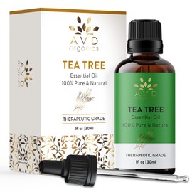 AVD Organics Tea Tree Essential Oil 30ml | 100% Pure and Natural Therapeutic Grade Aromatherapy Essential Oil for Relaxation Skin & Hair| 1 fl. Oz