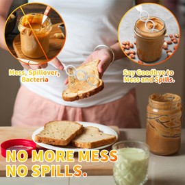 Peanut Butter Mixer, Stirring Tool for Containers, Stainless Steel Stirring Tool for Natural Peanut Butter, Dough, Yogurt, Sauces, and More - Fits Any Container Size, Less Mess, Dishwasher Safe