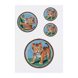 4 x 'Toyger Tiger' Temporary Tattoos - Water Resistant, Skin-Safe, Non-Toxic Transfers, Mixed Sizes (TO00079422)