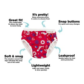 ImseVimse, Swimming Nappy, Swimming Nappy, Aqua Nappy, Red Marine (NB 4-6 kg)