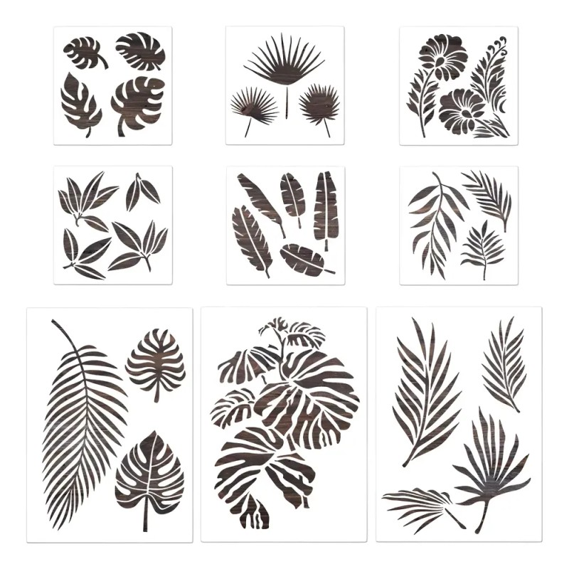 Para Plantillas Para Pintar Hojas De Flores, Reutilizables,
