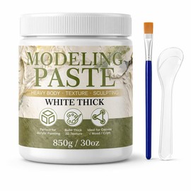 Thick Modeling Paste White 30oz / 600ml - High Density Acrylic Medium for Texture, Thickness, Dimension Additive, Color Adjustment Acrylic Texture Paste for Canvas, Wood, Mixed Media
