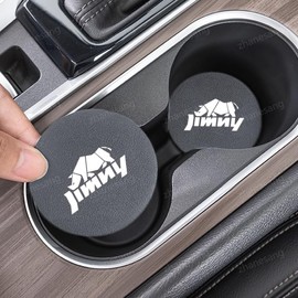 Suzuki Jimny Car Coaster Round Drink Coaster Suzuki Jimny Jimny JB64 Jimny Sierra JB74 Compatible with All Series Car Cup Holder Car Non-Slip Coaster Heat Insulation Anti-slip Vibration Leather