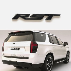 Generic 1Pc Tailgate Emblem Compatible with RST Letter Badge Inserts Sticker 2019 2020 2021 Replacement for Silverado 1500 Tahoe Yukon SUV 4x4 - Matte Black