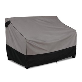 FORSPARK Patio Furniture Covers Waterproof, Outdoor 3-Seater Sofa Covers, Fits up to 79 W x 38 D x 35 H inches, Grey & Black