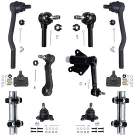 Detroit Axle - Front 12pc Suspension Kit for 86-89 Toyota 4Runner Pickup, 4 Tie Rod Ends 4 Ball Joints 2 Idler & Pitman Arms 2 Adjusting Sleeves 1986 1987 1988 1989 Replacement