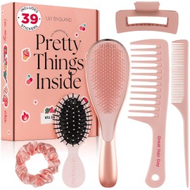 Lily England Hair Brush Set for Teen Girls, Trendy Gift in Rose Gold