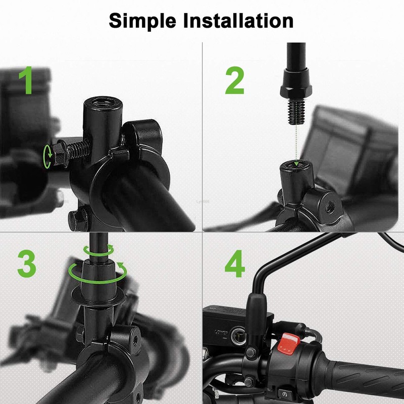 Motorcycle Mirrors Mounts 7/8" Handlebar Mirror Mount Holder Clamp Adaptor