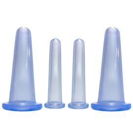 4 Stück Schröpfen Cups Silikon,Schröpfen Silikon Schröpfset Facial Silikon set, Schröpfgläser Face Schröpfen, Saugglocke Massage Tools, Cellulite Cup Schröpfmassage Tools, Schröpftherapie (Blau)