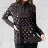 FLUTE.MF Women's Tunic Blouse, Loose, Body Cover, Flare, Cut and