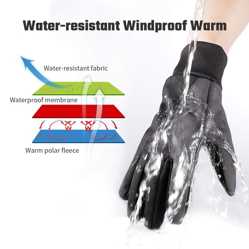 Snow Gloves Touch Screen Fingers Winter Cold Weather for Men