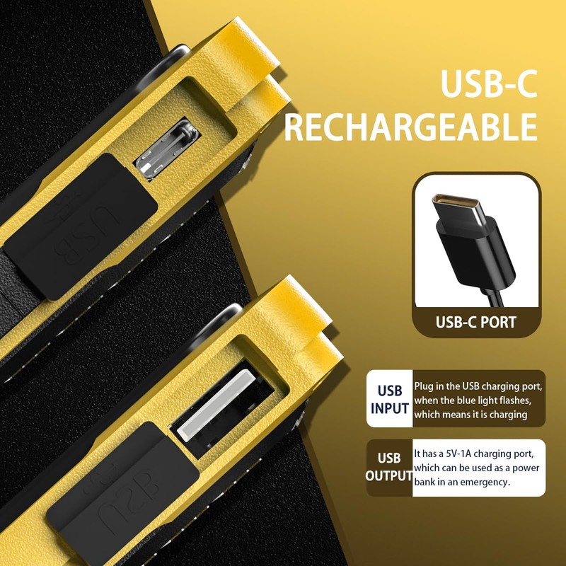 WARSUN Portable Rechargeable Magnetic Work Light, LED Flood Light Waterproof