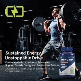 Vicwell Vicwell Amino Acid, Supports Muscle Recovery and Lean Muscle Growth, Enhances Energy and Endurance, NSF Certified, Contains Essential Amino Acids and BCAAs, 90 Capsules (1 Bottles)