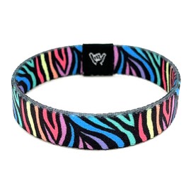 Hang Loose Bands - Coastal Surfer Beach Bracelet for Men, Women & Teens - Comfy Summer - Boho Reversible Wristband- Neon Stripes| Small: 6.5" (most common fitting size)