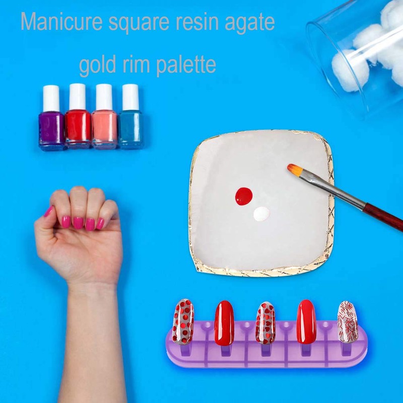 1 Pack Nail Square Palette Crystal Resin Agate Phnom Penh