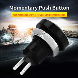 Car Momentary Push Button Swicth 1A 24V 8mm Mini Waterproof Push Button Power Switch Zinc-Aluminium Alloy Shell for 8mm Mounting Hole(Black)