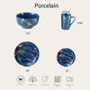 Loymokinar Modern Porcelain 16 Piece White and Gold Dinnerware Set,