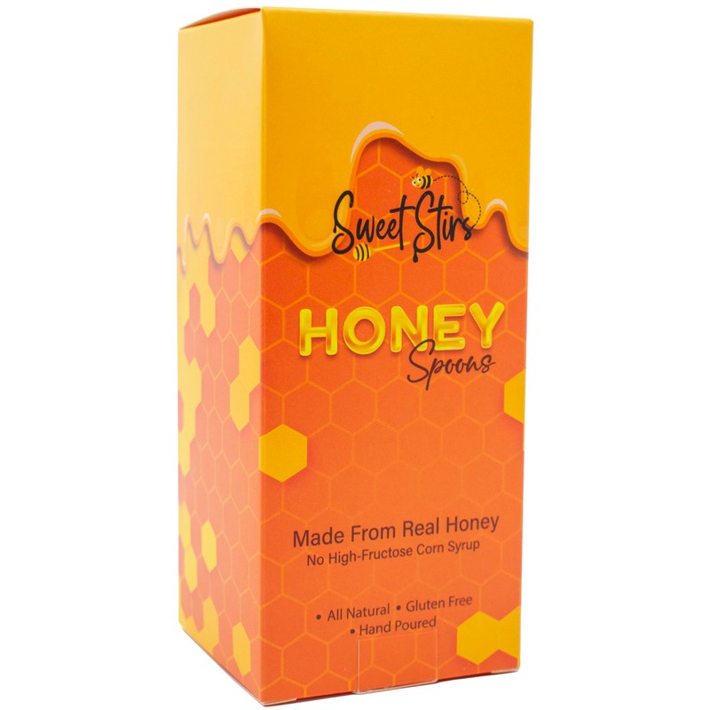 Sweet Stirs Original Flavored American Honey Spoons on Wooden Sticks
