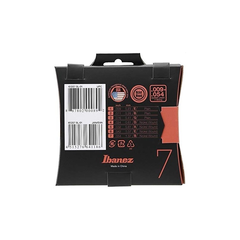 Ibanez IEGS7 Electric Guitar Strings 7 String Super Light 9-54