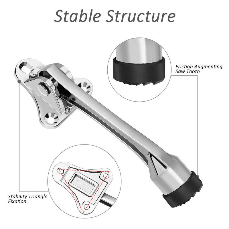 Kick Down Door Stop, Zinc Alloy Stopper Prop Stay Spring
