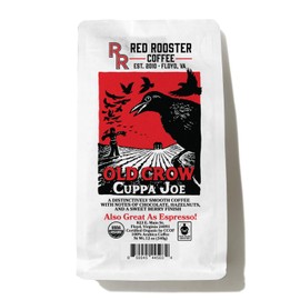 Red Rooster Coffee, Organic Old Crow Cuppa Joe – Medium Roast Whole Bean Coffee – Notes of Blackberry, Tart Cherry, Dark Chocolate & Trail Mix – 12oz – USDA Organic, Fair Trade