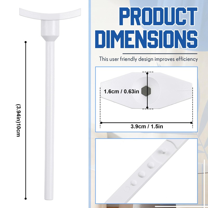 Wonderjune 12 Pcs Round Ceiling Diffuser Plastic Key Handle, Vent