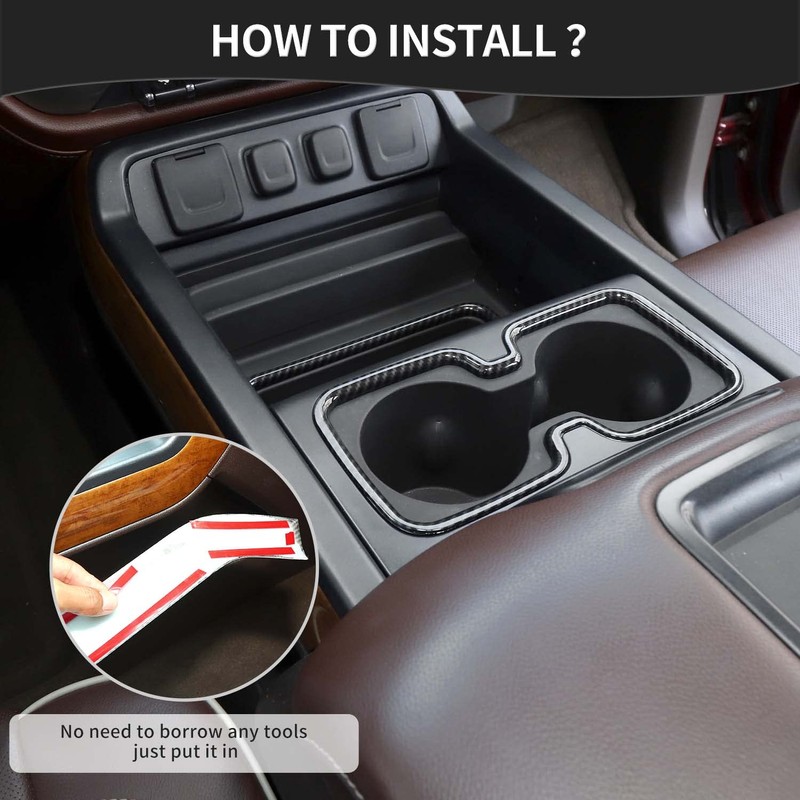 PDKLIN for Silverado Center Console Storage Bin Trim & Cup