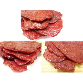 Variety Pack #8 Pork Jerky (12 Ounce weight) - Black Pepper Flavor Beef (4 oz), Spicy Beef (4 oz), Original Beef (4 oz)